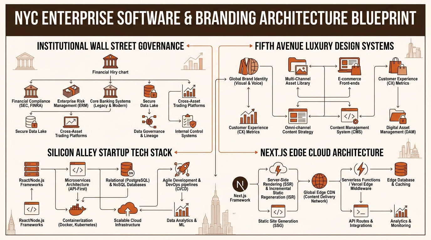 Branding in New York Technical Architecture Infographic