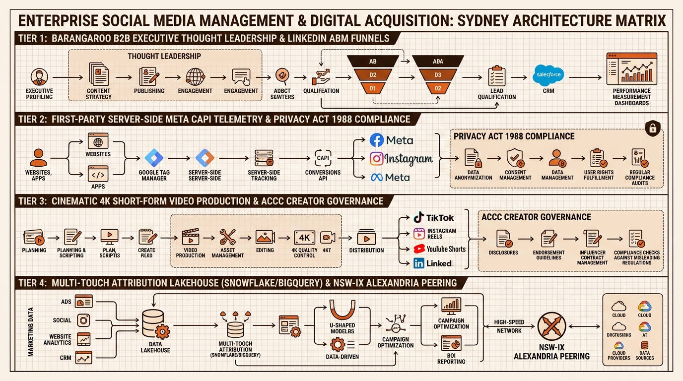 Social Media Management in Sydney Technical Architecture Infographic